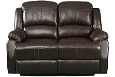 Lorraine Recliner Loveseat in Mocha Bonded Leather - Click for more details